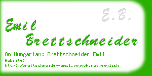 emil brettschneider business card